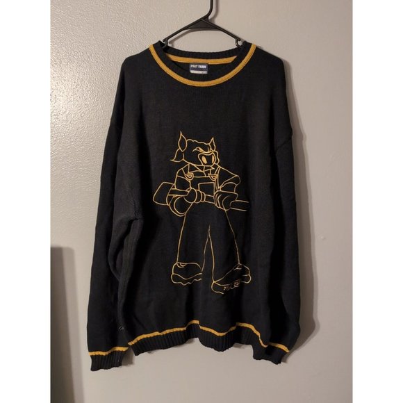 Phat Farm Black Gold Long Sleeve Vintage Sweater Bull Hip Hop size 3XL